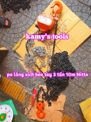 Pa lăng xích kéo tay nitto 3 tấn 10m (10 mét) model 30vp5 loại CB-II xích đóng logo G80 chính hãng cao cấp