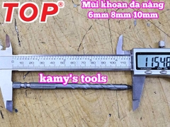 Mũi khoan đa năng 4 cạnh chuôi lục giác dài 115mm TOP 6mm 8mm 10mm LU-MKTOP-6 LU-MKTOP-8 LU-MKTOP-10 (BÁN LẺ 1 CÁI)