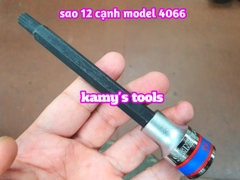 Đầu tuýp khẩu sao 1/2 inch 12 cạnh dài 160mm Kingtony M8 M9 M10 M12 M14 M16 model 4066