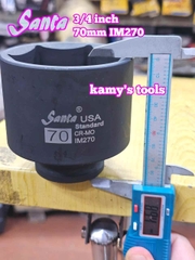 Đầu tuýp 3/4 inch thép đen 6 cạnh Cr-mo Santa 60mm 65mm 70mm IM260 IM265 IM270