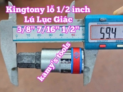 Tuýp lú đầu lục giác lỗ 1/2 inch Kingtony cỡ 3/8 inch 7/16 inch 1/2 inch dài 60mm model 402512S 402514S 402516S
