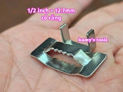 1/2 inch Combo 10 Cái khóa đai inox có răng 12.7mm inox 304 kamytools