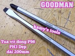 Tua vít đóng Goodman bake PH3 dẹp 8mm dài 200mm P98+8x200 P98-8x200
