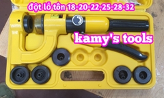 Dụng cụ đột lỗ tôn thủy lực đục lỗ thang máng cáp máng điên SYD-25 với 6 bộ khuôn đột 18-32mm