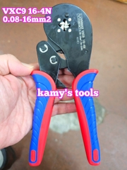 Kìm bấm cos pin tròn rỗng vuông VXC9 16-4N Vnimax Contact dài 200mm 0.08-16mm2