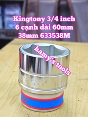 Đầu tuýp khẩu 3/4 inch 6 cạnh trắng Kingtony 33mm 34mm 35mm 36mm 38mm 633533M 633534M 633535M 633536M 633538M