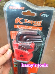 Bộ lục giác bi dài, bông hoa thị thép nâu S2 cao cấp 9 cây Kapusi model K-0830 và K-0831