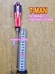 Tua vít 2 đầu bake dẹp T-MAN 5mm dài 100mm 150mm 200mm 5x100mm 5x150mm 5x200mm TMAN-6612-5B100 TMAN-6612-5B150 TMAN-6612-5B200