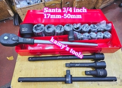 Bộ tuýp khẩu 3/4 inch đen Santa 21 chi tiết 17mm-50mm loại 6 cạnh IMS21 và 12 cạnh IMS22