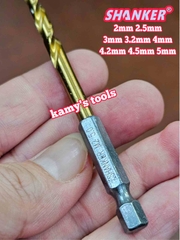 Mũi khoan sắt chuôi lục giác Shanker 2mm 2.5mm 3mm 3.2mm 4mm 4.2mm 4.5mm 5mm