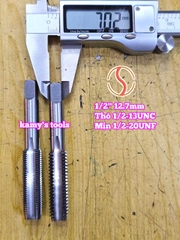 Bộ taro hệ inch tạo ren trong 1/2 inch (12.7mm) Shanghai bước ren thô và mịn 1/2-13 UNC 1/2-20 UNF