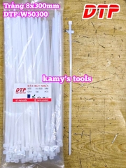 Dây rút dây thít nhựa màu đen trắng 8x300mm DTP-B50300 DTP-W50300 (1 bịch/100 sợi)