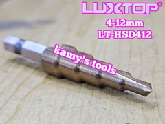 Mũi khoan tháp chuôi lục giác 4-12mm Luxtop LT-HSD412