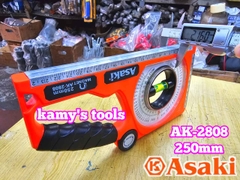 Thước thủy đo góc nghiêng Asaki AK-2808 dài 250mm có nam châm 1 mặt