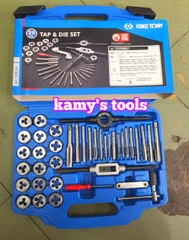 bộ taro bàn ren hệ mét 39 chi tiết kingtony model 12939MQ1 ren trong ren ngoài, bộ ta rô