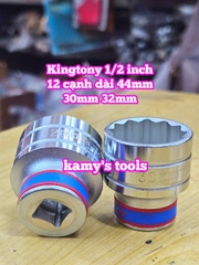 Đầu tuýp trắng ngắn 1/2 inch Kingtony 12 cạnh 29mm 30mm 32mm 433029MR 433030MR 433032MR