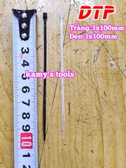 Dây rút dây thít nhựa màu đen trắng 3x100mm DTP-W19100 DTP-B19100 (1 bịch/100 sợi)