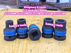 Đầu tuýp đen 1/2 inch Kingtony 6 cạnh 8mm 9mm 10mm 11mm 12mm 13mm 453508M 453509M 453510M 453511M 453512M 453513M