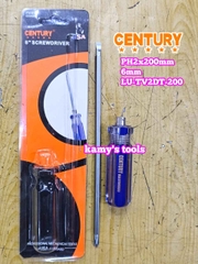 Tua vít 2 đầu cán trong Century PH2 6mm dài 200mm 6x200mm LU-TV2DT-200