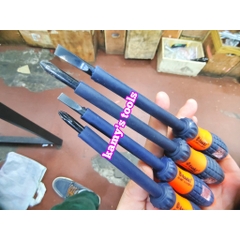 Tua vít bake dẹp cách điện kiêm bút thử điện Asaki AK-0986 AK-9087 5x100mm, tô vít