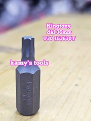 Mũi vít đóng bông sao hoa thị 6 cạnh Kingtony dài 36mm T20 T25 T27 T30 T40 T45 T50 T55 T60 model 1636T
