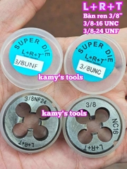Bàn ren tạo ren ngoài 3/8 inch (9.5mm) bước ren thô và mịn 3/8-16 UNC 3/8-24 UNF L+R+T LRT-433816C LRT-433824F