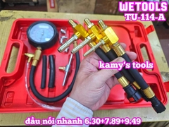 Bộ đồng hồ đo áp suất hệ thống phun nhiên liệu động cơ bơm xăng TU-114-A với đầu nối nhanh 6.30+7.89+9.49 Wetools