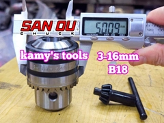 Đầu khoan đầu kẹp mũi khoan sắt 3-16mm lỗ côn B18 SAN OU SO-DC16B1
