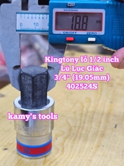 Tuýp lú đầu lục giác lỗ 1/2 inch Kingtony cỡ 9/16 5/8 3/4 inch 402518S 402520S 402524S