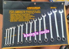 Bộ cờ lê vòng miệng 8-24mm Crossman hệ mét 14 cây model 96-081