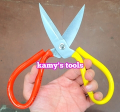 Kéo thợ, kéo rèn, kéo làm nghề, cắt vải, da, simili, nhựa dẻo, cắt thực phẩm đa năng dài 215mm cán vàng đỏ