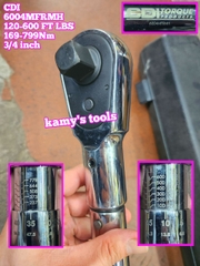 Cần siết lực 3/4 inch CDI TORQUE 6004MFRMH 100-600 Feet-lb hay 169-799Nm dài 42 inch 1024mm