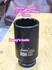 Tuýp 1/2 inch đen dài BÔNG 12 cạnh dài 78mm Santa 23mm 24mm 27mm 30mm 32mm IM523 IM524 IM527 IM530 IM532