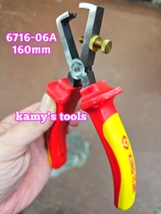 Kìm tuốt dây cách điện 1000V Kingtony 6716-06A dài 6 1/4 inch (160mm) tuốt dây 5mm tương đương 10mm2