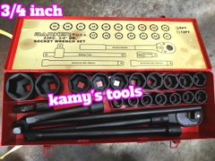 Bộ tuýp khẩu 3/4 inch đen Barker 23 chi tiết chính hãng