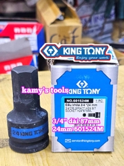 Đầu tuýp lú  đầu lục giác 6 cạnh 3/4 inch Kingtony 24mm 601524M 27mm 601527M
