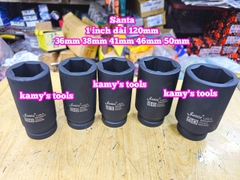 Đầu tuýp 1 inch đen dài 120mm lục giác Santa thép Cr-mo 36mm 38mm 41 mm 46mm 50mm IMX336 IMX338 IMX341 IMX346 IMX350