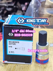 Đầu tuýp lú đầu lục giác 6 cạnh 3/4 inch Kingtony 14mm 17mm 19mm 22mm 602514 602517 602519 602522
