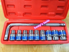 Bộ tuýp khẩu cần cong L 10 chi tiết 1/2 inch 8mm-24mm Tifone, bộ đồ nghề đa năng sửa chữa xe