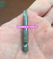 Mũi vít bông sao hoa thị đuôi lục giác 1/4 inch dài 50mm thép S2 T10 T15 T20 T25 T27 T30 T40