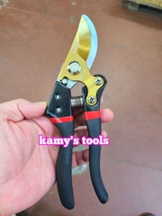 Kéo cắt cành cây trợ lực thép SK-5 lưỡi vàng dài 215mm