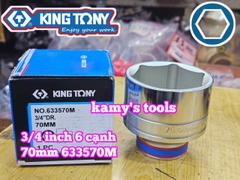 Đầu tuýp 3/4 inch 6 cạnh trắng Kingtony 52mm 55mm 60mm 63mm 70mm 633552M 633555M 633560M 633563M 633570M