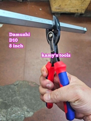 Kìm 2 lỗ điều chỉnh vặn bulong tán đầu ốc vít dài 8 inch 205mm miệng mở 4-22mm DAMUZHI DMZ-D10