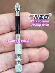 Đầu mũi bắn vít bake PH2 dài 65mm chống trượt SNZO SO-52206 (bán lẻ 1 cây)