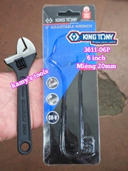 Mỏ lết miệng đen Kingtony 6 inch 150mm 3611-06P miệng mở 0-20mm
