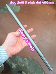 Mũi đục nhọn đục dẹp 18mm đuôi 5 rãnh SDS-Max dài 400mm Dannio