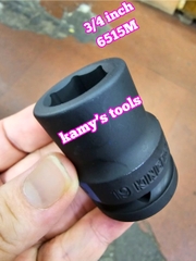 Tuýp 3/4 inch đen ngắn lục giác kingtony 16mm 17mm 18mm 19mm 20mm 21mm 651516M 651517M 651518M 651519M 651520M 651521M