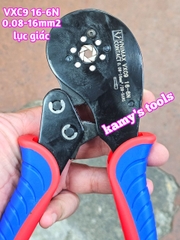 Kìm bấm cos pin tròn rỗng lục giác VXC9 16-6N Vnimax Contact dài 200mm 0.08-16mm2