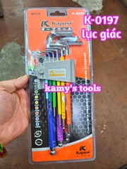 Bộ khóa lục giác bi và bông hoa thị nhiều màu Kapusi 9 cây K-0197 và K-0198