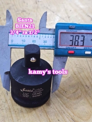 Đầu chuyển đầu biến cần tuýp thép đen 3/4 ra 1/2 inch Santa BIEN21